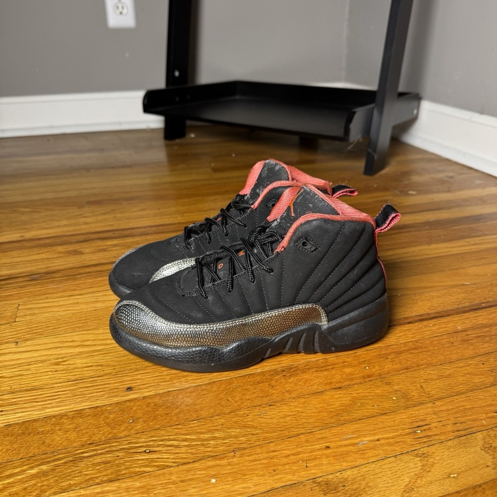 Air Jordan 12 Retro Black Siren Red Kids 3Y Ps Preschool Sneakers 510816-008